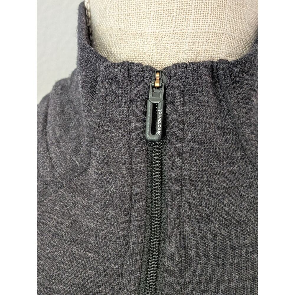 Smartwool Sweater Women Large Gray Merino 250 1/4 Zip Layer Hiking Outdoor - Picture 4 of 10